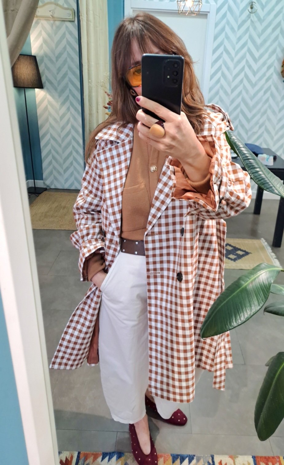 Gabardina vichy Catalina marron